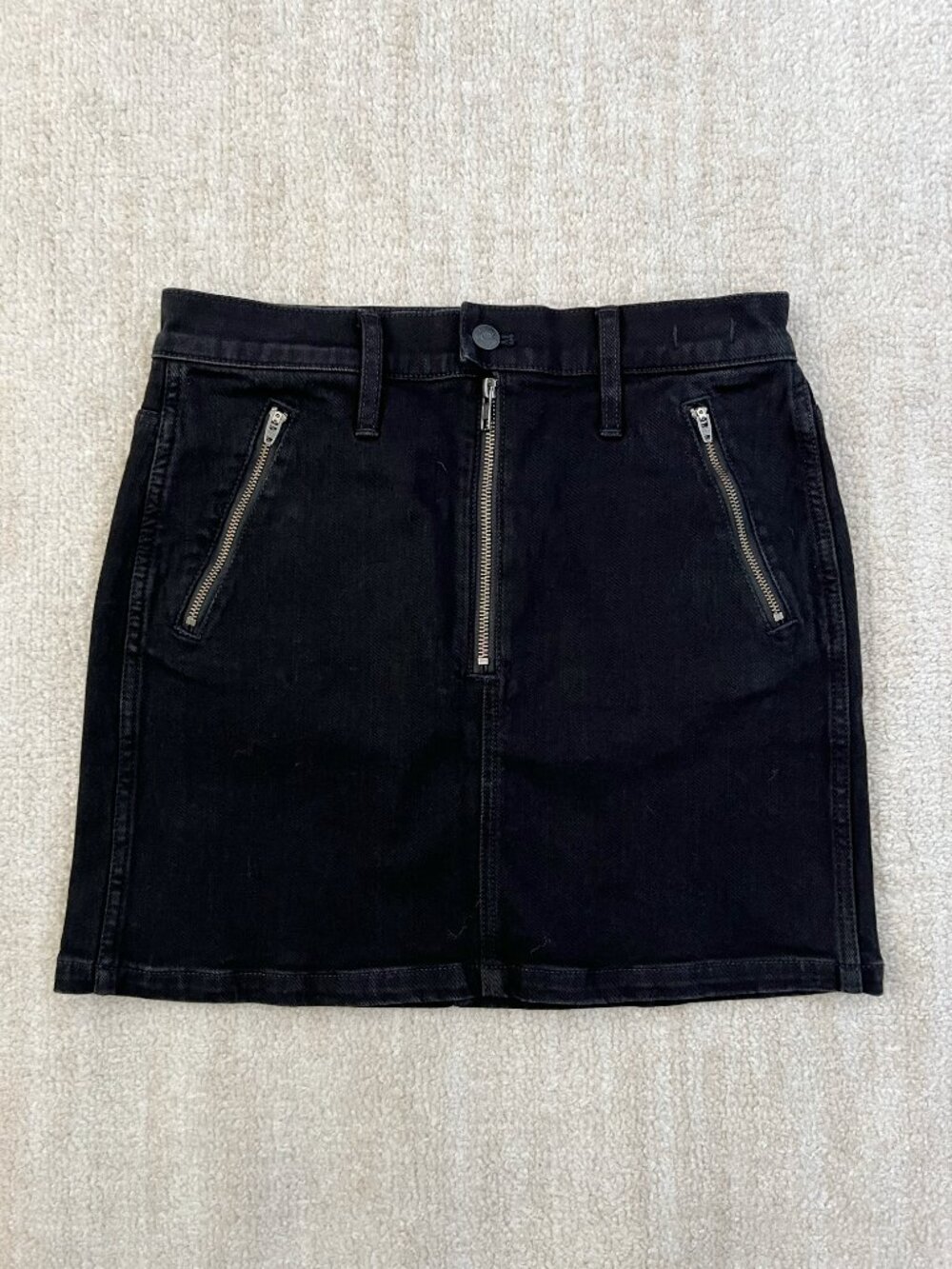 Madewell Stretch Denim Straight Mini Skirt With Zipper 26